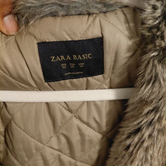 Zara Oliver Women's Khaki Green Fur-Trimmed Hooded Jacket.😍 - Picture 11 of 14